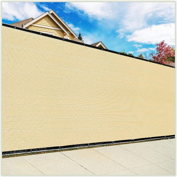 colourTree customized Size Fence Screen Privacy Screen Beige 8 x 168 - commercial grade 170 gSM - Heavy Duty - 3 Years Warranty - cable Zip Ties Included