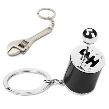 GT//Rotors Six Speed Manual Gearbox Transmission Shift Fidget Toy Keychain [Free Bonus: Mini Adjustable Wrench Keychain]