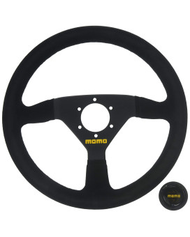 MOMO Motorsport MOD. 69 Racing Steering Wheel Black Suede Grip Brushed Black Anodized Spoke 350mm - R1913/35S