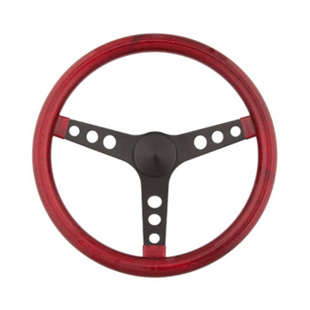 Grant 8455 Red Metal Flake 13.5 inch 3-Black Spoke Design Steering Wheel