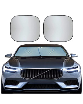 EcoNour 2-Piece Car Windshield Sun Shade | Durable 230T Polyester Sun Shield for Front Window Blocks UV Rays | Foldable Automotive Interior Accessories for Sun Protection | Medium (28 x 31 inches)