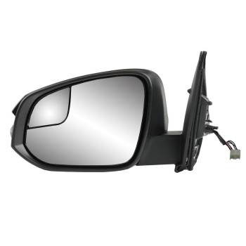 Fit System Driver Side Mirror for Toyota RAV4, US Built, Textured Black w/PTM Cover, w/Turn Signal, spot Mirror, Foldaway, w/o Blind spot Detection, Does not Apply to Hybrid Models, Heated Power