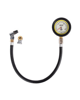 Joes Racing Products Tire Pressure Gauge, Pro Tire, Glow in The Dark, 0-15 psi, Analog, 2-1/2 in Diameter, White Face, 1/2 lb. Increments, Each,32315,Black