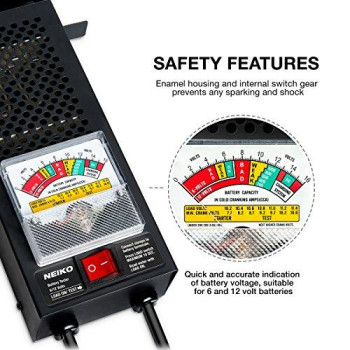 NEIKO 40510A Car Battery Tester | 100 AMP 6 and 12 Volt Automotive Load Checker | CCA Analyzer