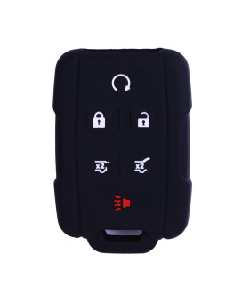 XUHANG 2Pcs WERFDSR Sillicone Key fob Skin Key Cover Remote Case Protector Shell for 2015 2016 Chevrolet Suburban Tahoe GMC Yukon Smart Remote Black