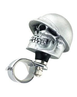 Abfer Suicide Knob Car Wheel Spinner for Steering Spinner Skull Turning Assist Ball Brodie Knobs Fit Vehicles (Silver)