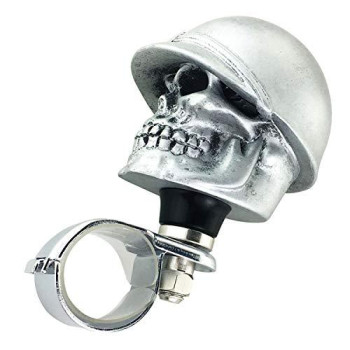 Abfer Suicide Knob Car Wheel Spinner for Steering Spinner Skull Turning Assist Ball Brodie Knobs Fit Vehicles (Silver)