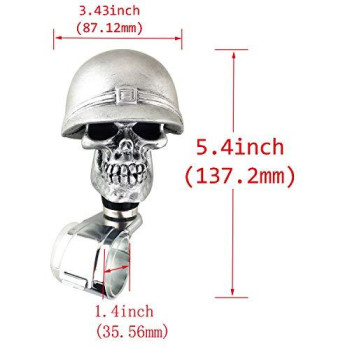 Abfer Suicide Knob Car Wheel Spinner for Steering Spinner Skull Turning Assist Ball Brodie Knobs Fit Vehicles (Silver)