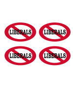 No Liberals Allowed Sticker Bumper Sticker Oval 5 x 3 Car Decal Gift for Conservative Republican GOP (4)