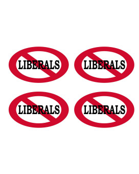 No Liberals Allowed Sticker Bumper Sticker Oval 5 x 3 Car Decal Gift for Conservative Republican GOP (4)