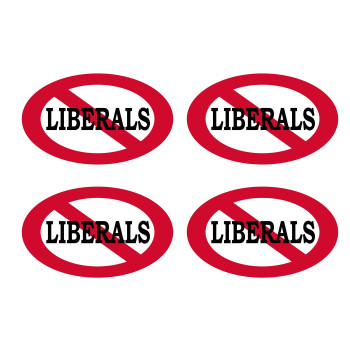 No Liberals Allowed Sticker Bumper Sticker Oval 5 x 3 Car Decal Gift for Conservative Republican GOP (4)