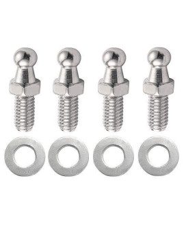 4 Pack 10MM Ball-Studs, Ball Screws 8MM Thread x 1/2 Long Shank for Gas Lift Support Strut Fitting, Silver