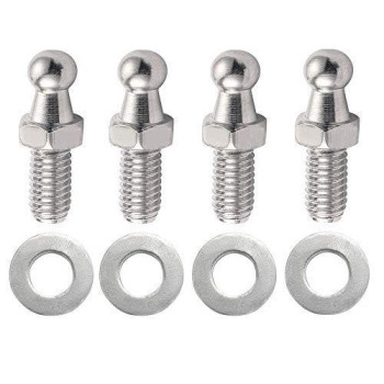 4 Pack 10MM Ball-Studs, Ball Screws 8MM Thread x 1/2 Long Shank for Gas Lift Support Strut Fitting, Silver