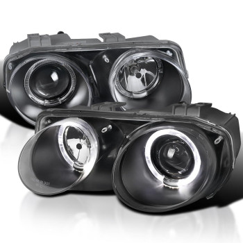 Spec-D Tuning Halo Black Projector Headlights Compatible with 1998-2001 Acura Integra 2Dr/4Dr Left + Right Pair Headlamps Assembly