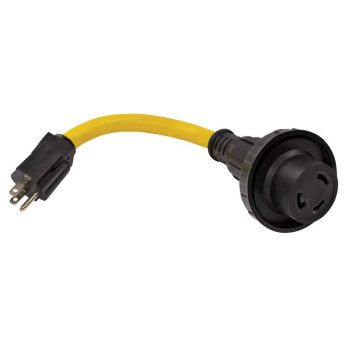 Quick Products QP-15M30T012 Twist Lock Adapter Cord - 15A Male to 30A Twist Lock, 12