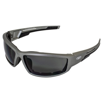 Global Vision Eyewear Sly Gray MET SM Sly Motorcycle Sunglasses, Smoke Lens, Metallic Frame, Gray