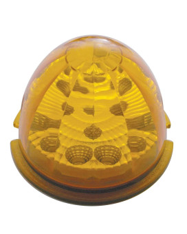 United Pacific 39349 Bright 17LED Reflector Watermelon Maze Cab Light, Polycarbonate Lens, Sealed Housing, DOT/SAE - Amber LED/Amber Lens - ONE Unit