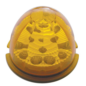 United Pacific 39349 Bright 17LED Reflector Watermelon Maze Cab Light, Polycarbonate Lens, Sealed Housing, DOT/SAE - Amber LED/Amber Lens - ONE Unit