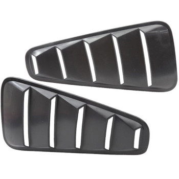 IKON MOTORSPORTS, Window Delete Panels Compatible With 2005-2009 Ford Mustang V6, Factory Style Unpainted PP Sun Rain Shade Guard Wind Vent Air Deflector, 2006 2007 2008