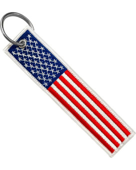 Flag Keychain Tag with Key Ring, EDC for Motorcycles, Scooters, Cars and Gifts (United States of America)