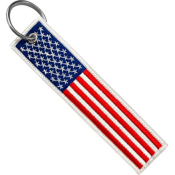 Flag Keychain Tag with Key Ring, EDC for Motorcycles, Scooters, Cars and Gifts (United States of America)