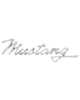 United Pacific F6802 Tripe Chrome Die-Cast Mustang Script Emblem, Badge Replacement, Double-Sided Tape, Easy Installation - ONE Unit