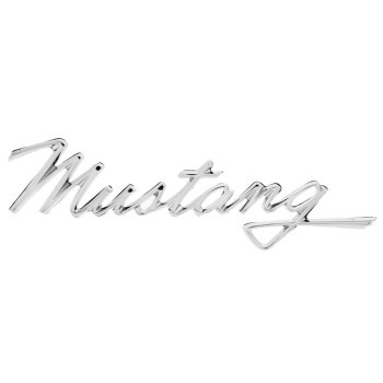 United Pacific F6802 Tripe Chrome Die-Cast Mustang Script Emblem, Badge Replacement, Double-Sided Tape, Easy Installation - ONE Unit