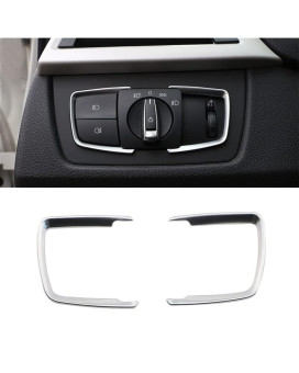 Qiilu Headlight Control Panel Sticker, Car Interior Accessories Headlight Switch Frame Trim Cover for 1 2 3 4 X5 X6 Series F20 F22 F30 F32 Silver