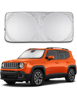 Shade-It Car Windshield Sun Shade Durable 210T Polyester Heat Block UV Protection Sunshades - Sunlight Blocker Reflective Sun Visor Car Window Shade - Easy Storage Sunshade Car Accessories (Small)