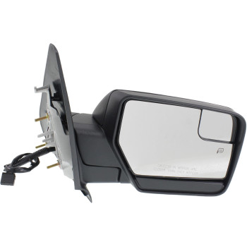 Kool Vue Mirror Compatible with 2007-2017 Ford Expedition Textured Black Power, Manual Folding, Heated, Blind Spot Detection, Memory and Signal Light Passenger Side