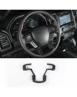 Voodonala Carbon Fiber Black Steering Wheel Bezel Decorative Trim for 2015-2020 Ford F150 F250 F350 Super Duty for 2018-2021 Ford Expedition