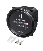 AUTOUTLET Quartz Hour Meter 6V-80V, 12 Volt Hour Meter Round Waterproof Hour Gauge for Boat Auto ATV UTV Snowmobile Lawn Tractors Generators Automotive Replacement Hour Meter Gauges