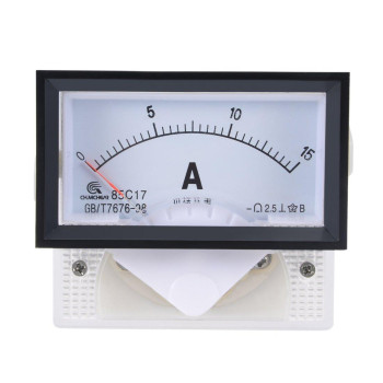 uxcell Analog Current Panel Meter DC 0-15A 85C17 Ammeter 70x40x61mm for Circuit Testing Charging Battery Ampere Tester Gauge Pack of 1