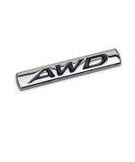 Dsycar 3D Metal AWD Logo Emblem Tailgate Side Sticker Badge Car Decals - Chrome Finish Metal Emblem AWD Badge for 4 Wheel Drive SUV Off Road Tailgate (TYPE1 AWD)