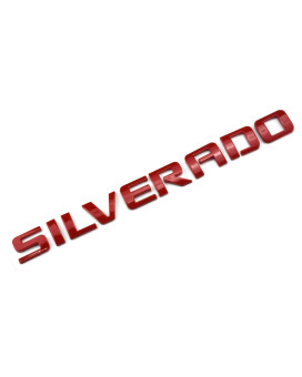 Aimoll 1pc Replacement for Silverado Nameplate Letter Emblem,Badge 3D Emblem for 1500HD (Red)