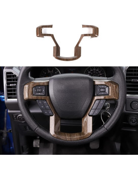 Voodonala Wood Grain Steering Wheel Decorative Trim Car Steering Wheel Cover for 2015 2016 2017 2018 2019 2020 Ford F150 F250 F350 Super Duty