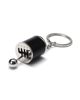 GT//Rotors Six Speed Manual Transmission Shift Gearbox Gear Shift Fidget Toy Automotive Part Car Keychain Key Ring (Black)