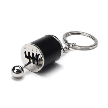 GT//Rotors Six Speed Manual Transmission Shift Gearbox Gear Shift Fidget Toy Automotive Part Car Keychain Key Ring (Black)