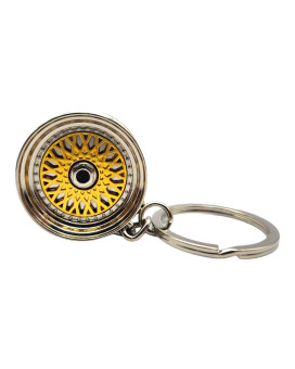 GT//Rotors Gold BBS Wheel Keychain Automotive Automotive Part Car Gift Key Chain Ring