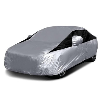 Titan Lightweight Poly 210T Car Cover for Compact Sedans 176-185. Waterproof, UV Protection, Scratch Resistant, Driver-Side Zippered Opening. Fits Corolla, Sentra, Cruz and More.