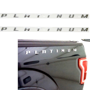 2pcs OEM Chrome Platinum Emblem Side Badge Nameplate 3D Replacement for F150 F250 F350 Platinum Glossy