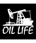 Oil Life Rig Vinyl Decal Sticker Cars Trucks Vans SUVs Windows Walls Cups Laptops White 5.5 Inch KCD2397