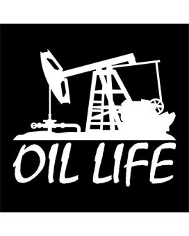 Oil Life Rig Vinyl Decal Sticker Cars Trucks Vans SUVs Windows Walls Cups Laptops White 5.5 Inch KCD2397