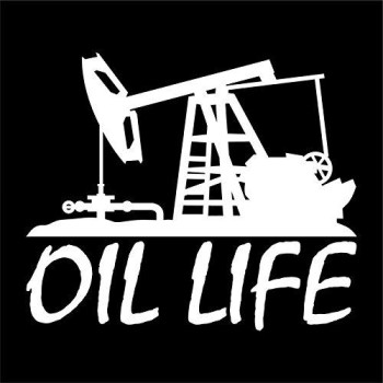 Oil Life Rig Vinyl Decal Sticker Cars Trucks Vans SUVs Windows Walls Cups Laptops White 5.5 Inch KCD2397