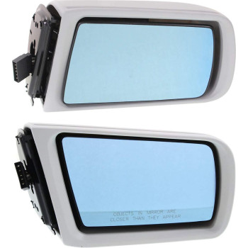 Kool Vue Mirror Set of 2 Compatible with 1994-1996 Mercedes Benz C220, 1997-2000 C230, 1994-2000 C280, 1995-1997 C36 AMG Driver and Passenger Side Manual Folding, Heated, Paintable, Power Glass