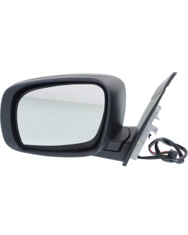 Kool Vue Mirror Compatible with 2008-2019 Dodge Grand Caravan Power Power Folding Heated Textured Black Driver Side