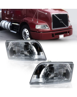 Torque Headlight PAIR Replacement for 1999-2011 Volvo VNM and 1996-2003 VN VNL Semi Trucks Driver Left Passenger Right Side Set Assembly DOT SAE Approved (TR013-L, TR013-R)