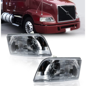 Torque Headlight PAIR Replacement for 1999-2011 Volvo VNM and 1996-2003 VN VNL Semi Trucks Driver Left Passenger Right Side Set Assembly DOT SAE Approved (TR013-L, TR013-R)