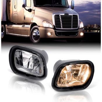 Torque PAIR Fog Light Lamp Replacement for 2008-2017 Freightliner Cascadia semi Trucks [Included All Bulbs] Assembly DOT SAE Approved Driver Left Passenger Right Side (TR031-L, TR031-R)