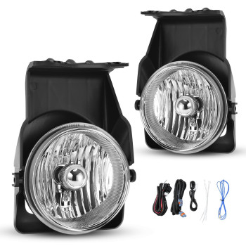 AUTOSAVER88 Fog Lights Compatible with 2003-2006 GMC Sierra 1500/1500 HD/2500/2500 HD/3500, 2007 GMC Sierra Classic Model 1500 /1500HD /2500 /2500HD /3500, Not Compatible with Denali /C3 Models